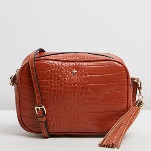 Peta and jain brown croc crossbody bag